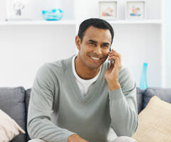 Potrait of mid adult calling attorney